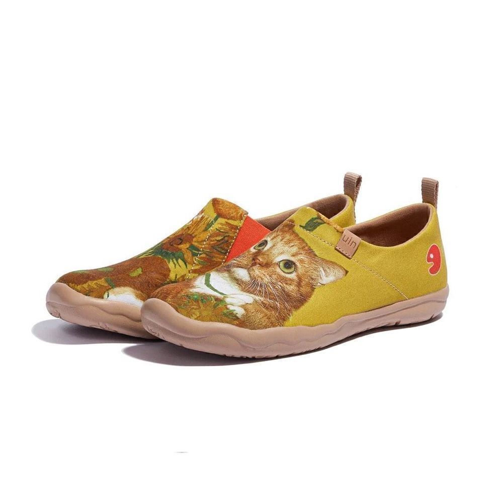 UIN Women's Slip Ons Walking Casual Loafers Shoes (Sunflowers and Cat Toledo) - Picture 2 of 7